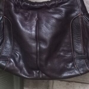 TUMI BROWN SOFT LEATHER SHOULDER BAG